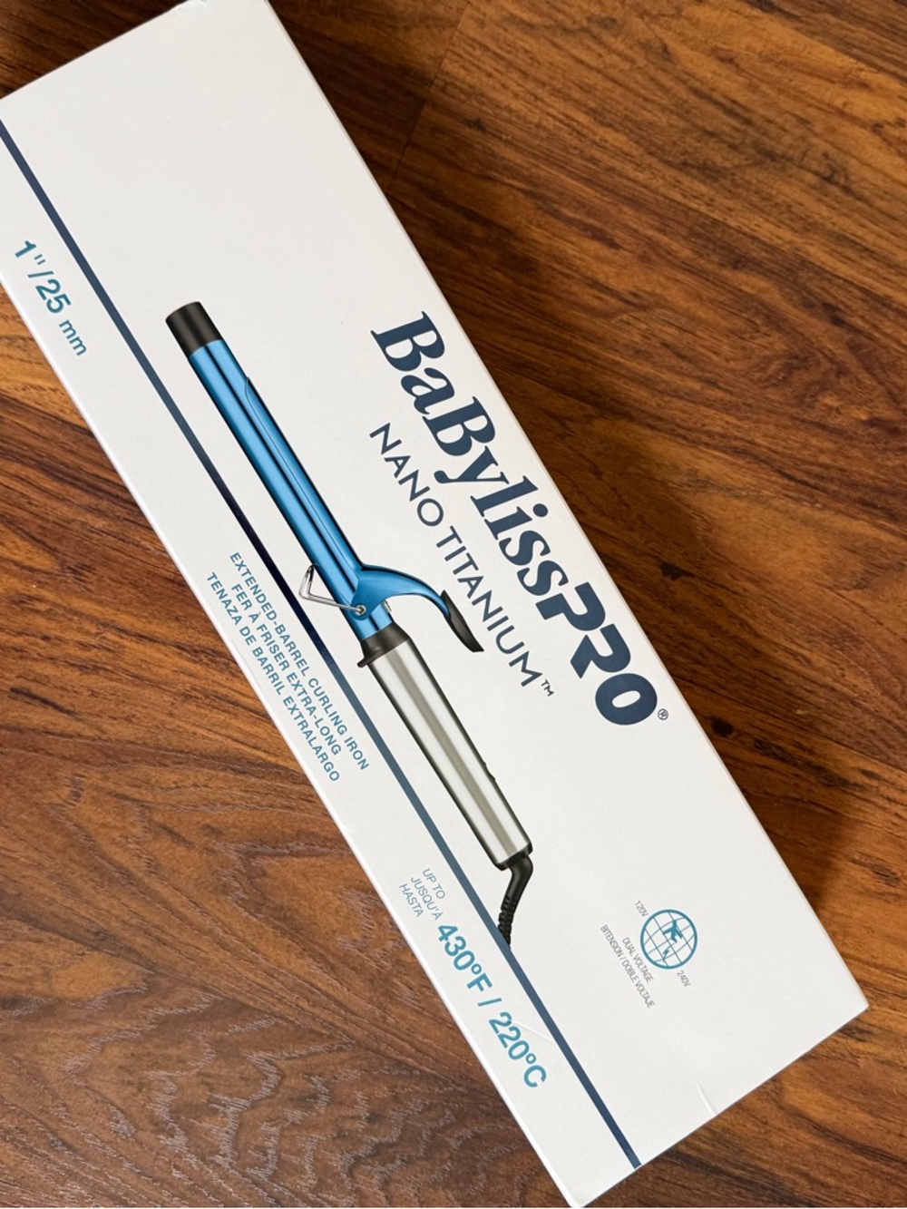 BaByliss Pro Nano Titanium Blue and Silver 1" 25 Curling Iron Used Once